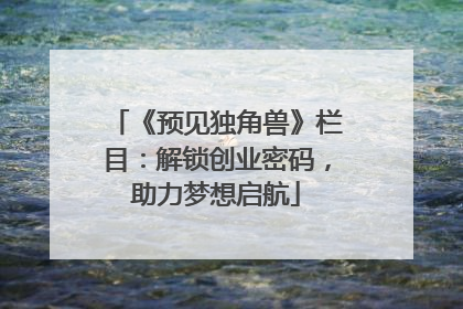 《预见独角兽》栏目：解锁创业密码，助力梦想启航