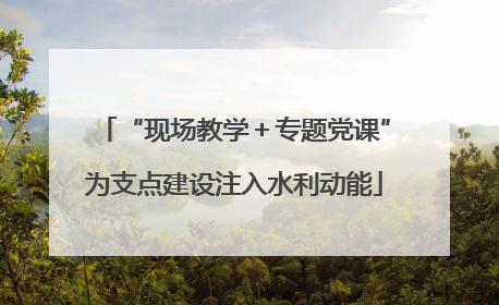 “现场教学＋专题党课”为支点建设注入水利动能