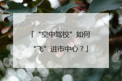 “空中驾校”如何“飞”进市中心？