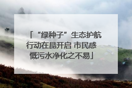 “绿种子”生态护航行动在昆开启 市民感慨污水净化之不易
