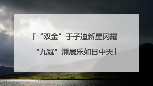 “双金”于子迪新星闪耀 “九冠”潘展乐如日中天