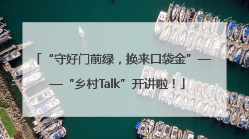 “守好门前绿，换来口袋金”——“乡村Talk”开讲啦！