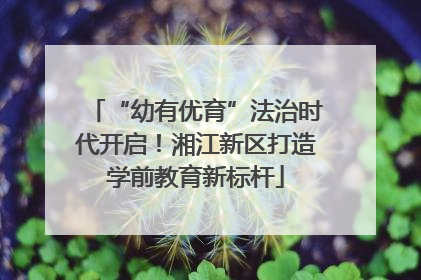 “幼有优育”法治时代开启！湘江新区打造学前教育新标杆
