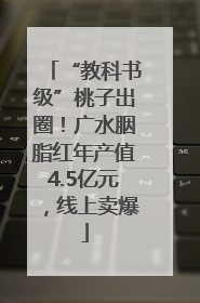 “教科书级”桃子出圈！广水胭脂红年产值4.5亿元，线上卖爆