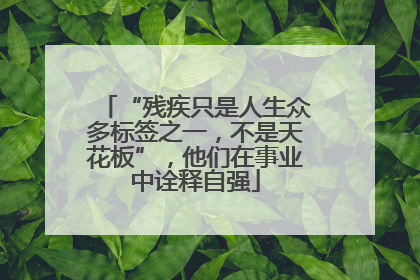 “残疾只是人生众多标签之一，不是天花板”，他们在事业中诠释自强