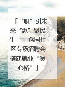“职”引未来“惠”聚民生——仓园社区专场招聘会搭建就业“暖心桥”