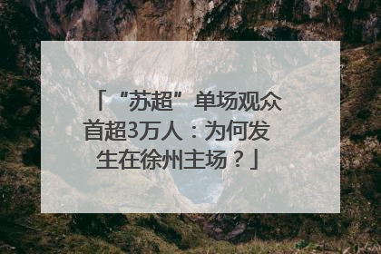 “苏超”单场观众首超3万人：为何发生在徐州主场？