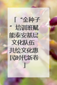 “金种子”培训班赋能泰安基层文化队伍 共绘文化惠民时代新卷