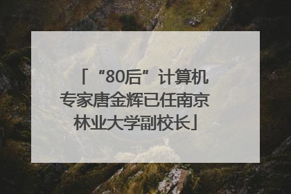“80后”计算机专家唐金辉已任南京林业大学副校长