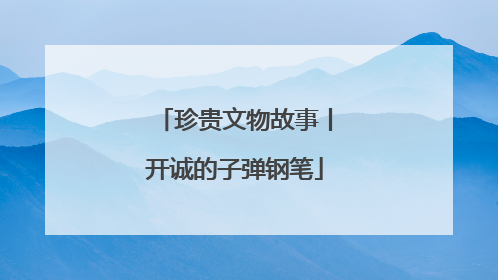 珍贵文物故事丨开诚的子弹钢笔
