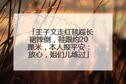 王子文走红毯踩长裙摔倒，鞋跟约20厘米，本人报平安：放心，姐们儿练过