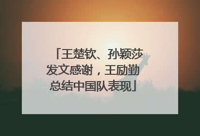 王楚钦、孙颖莎发文感谢，王励勤总结中国队表现