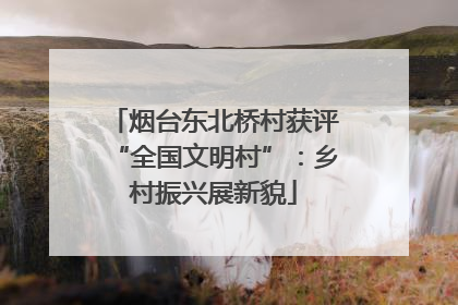 烟台东北桥村获评“全国文明村”：乡村振兴展新貌