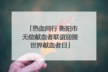 热血同行 衡阳市无偿献血者联谊迎接世界献血者日
