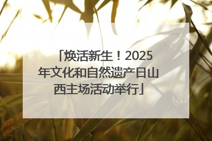 焕活新生！2025年文化和自然遗产日山西主场活动举行