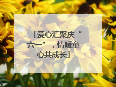 爱心汇聚庆“六一”，情暖童心共成长