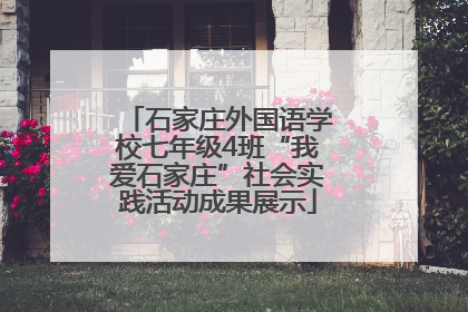 石家庄外国语学校七年级4班“我爱石家庄”社会实践活动成果展示