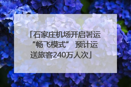 石家庄机场开启暑运“畅飞模式” 预计运送旅客240万人次
