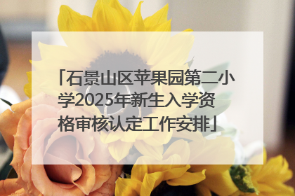 石景山区苹果园第二小学2025年新生入学资格审核认定工作安排