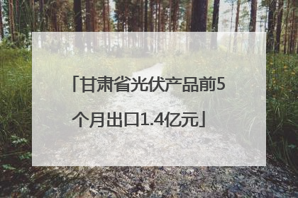 甘肃省光伏产品前5个月出口1.4亿元