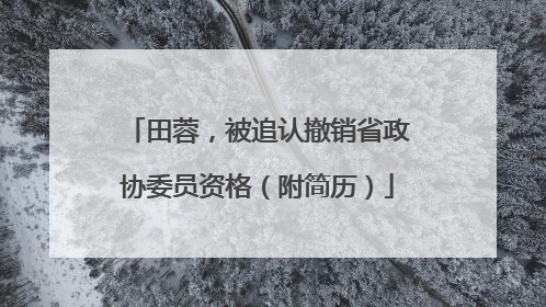 田蓉，被追认撤销省政协委员资格（附简历）