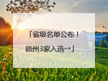 省级名单公布！德州3家入选→