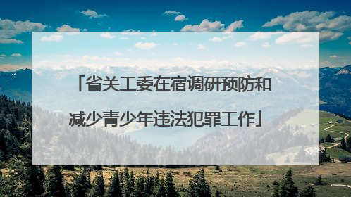 省关工委在宿调研预防和减少青少年违法犯罪工作