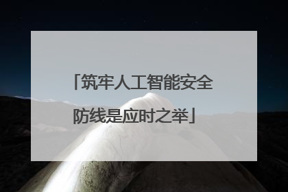 筑牢人工智能安全防线是应时之举