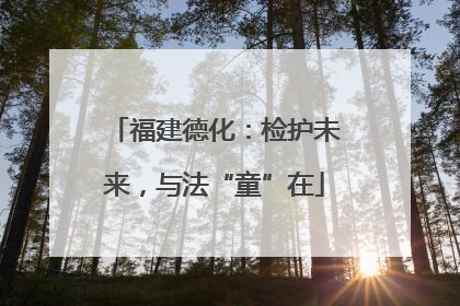 福建德化：检护未来，与法“童”在
