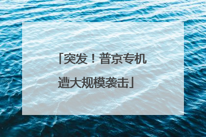 突发！普京专机遭大规模袭击
