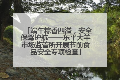 端午粽香四溢，安全保驾护航——东平大羊市场监管所开展节前食品安全专项检查