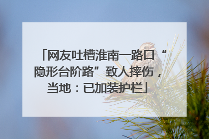 网友吐槽淮南一路口“隐形台阶路”致人摔伤，当地：已加装护栏