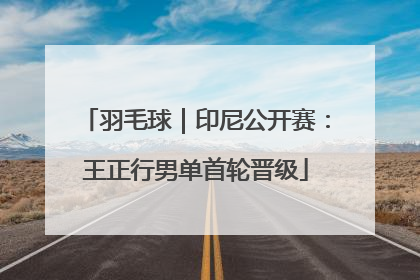 羽毛球｜印尼公开赛：王正行男单首轮晋级