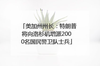 美加州州长：特朗普将向洛杉矶增派2000名国民警卫队士兵