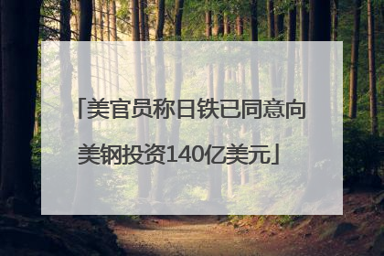 美官员称日铁已同意向美钢投资140亿美元