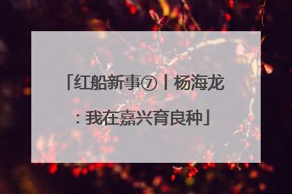 红船新事⑦丨杨海龙：我在嘉兴育良种