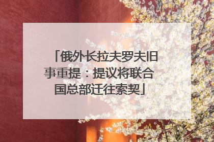 俄外长拉夫罗夫旧事重提：提议将联合国总部迁往索契