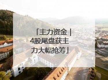 主力资金｜4股尾盘获主力大幅抢筹