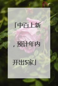 中百上新，预计年内开出5家