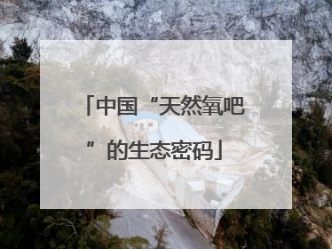 中国“天然氧吧”的生态密码
