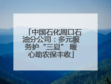 中国石化周口石油分公司：多元服务护“三夏” 暖心助农保丰收