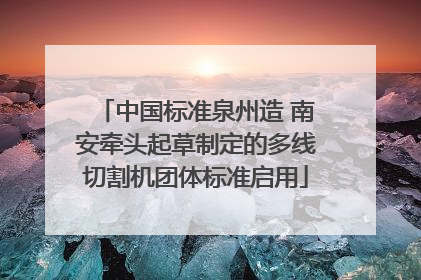 中国标准泉州造 南安牵头起草制定的多线切割机团体标准启用