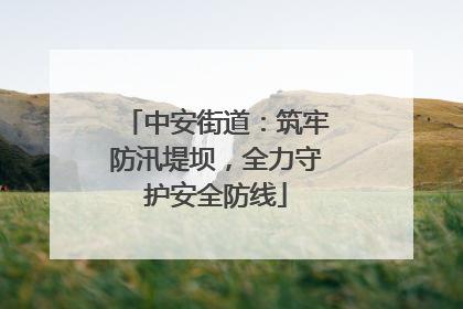 中安街道：筑牢防汛堤坝，全力守护安全防线