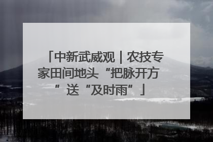 中新武威观｜农技专家田间地头“把脉开方”送“及时雨”