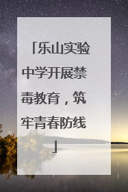 乐山实验中学开展禁毒教育，筑牢青春防线