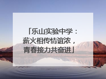 乐山实验中学：薪火相传情谊浓，青春接力共奋进