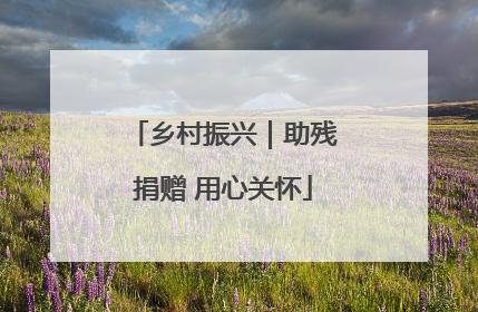 乡村振兴｜助残捐赠 用心关怀