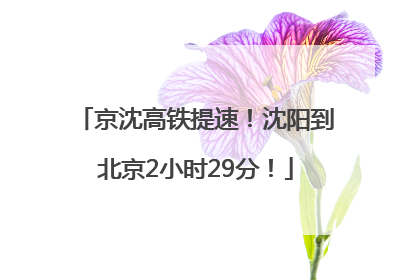 京沈高铁提速！沈阳到北京2小时29分！