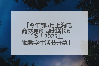 今年前5月上海电商交易额同比增长6.1%！2025上海数字生活节开幕