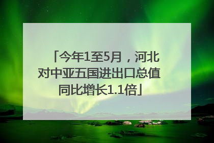 今年1至5月，河北对中亚五国进出口总值同比增长1.1倍